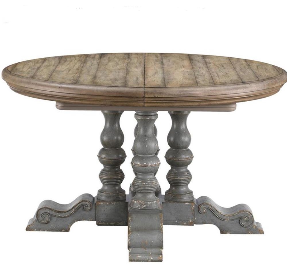 Two tone round dining table set deals